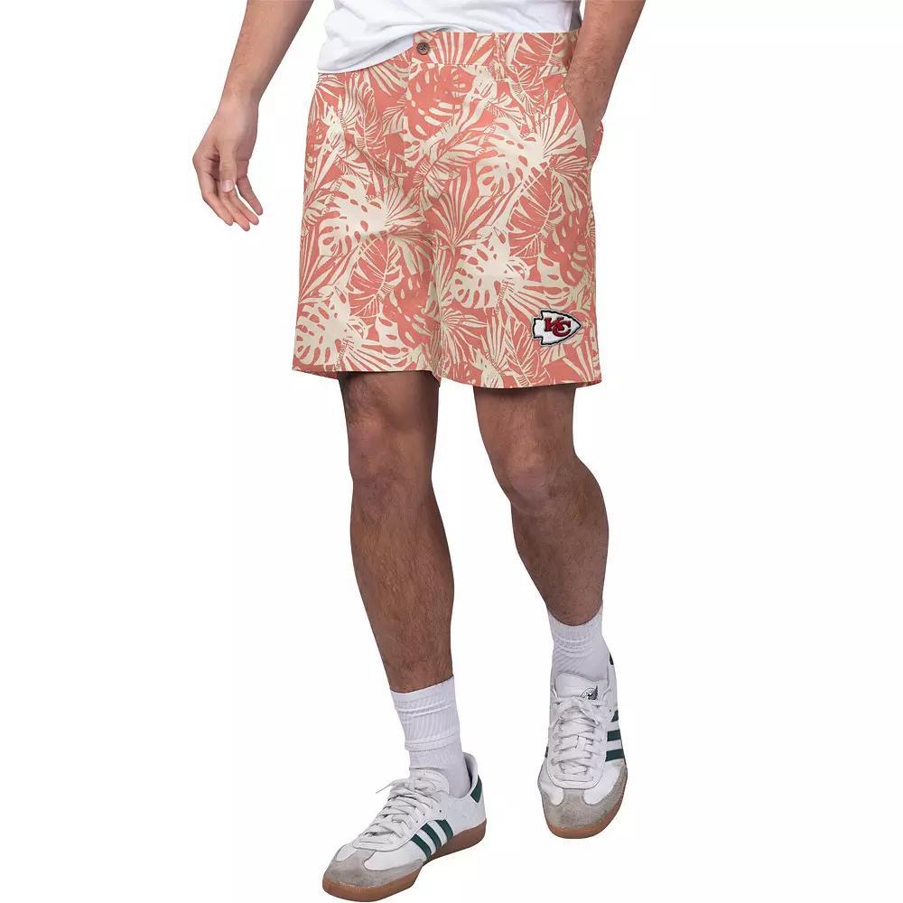 Men's Margaritaville Scarlet San Francisco 49ers Sandwashed Monstera Print Amphib Shorts, Size: 38, Red Product Image