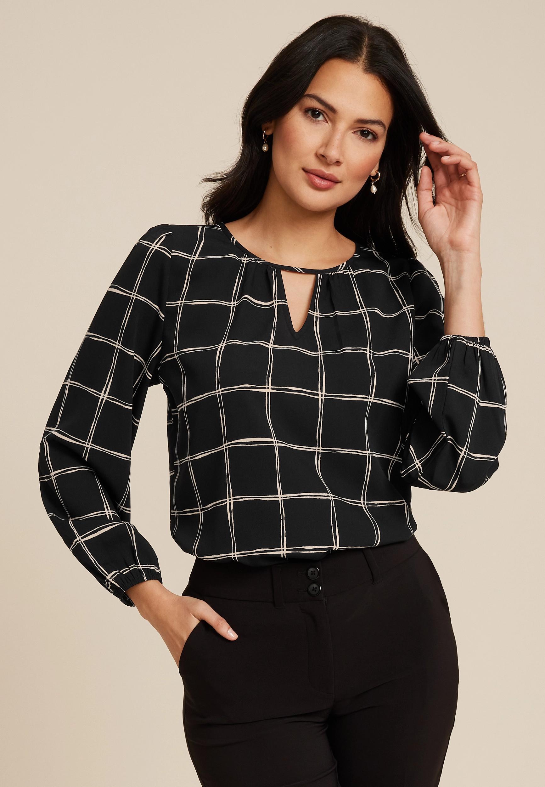 Maurices Womens Large Size Leighton Long Sleeve Blouse Product Image