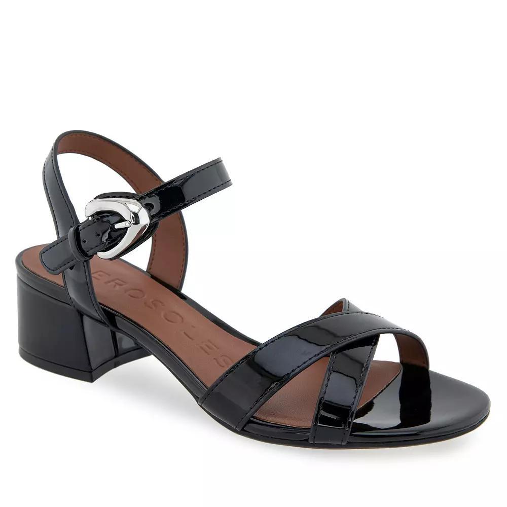 Aerosoles Cinzia Women's Block-Heeled Sandals, Size: 9, Black Patent Product Image