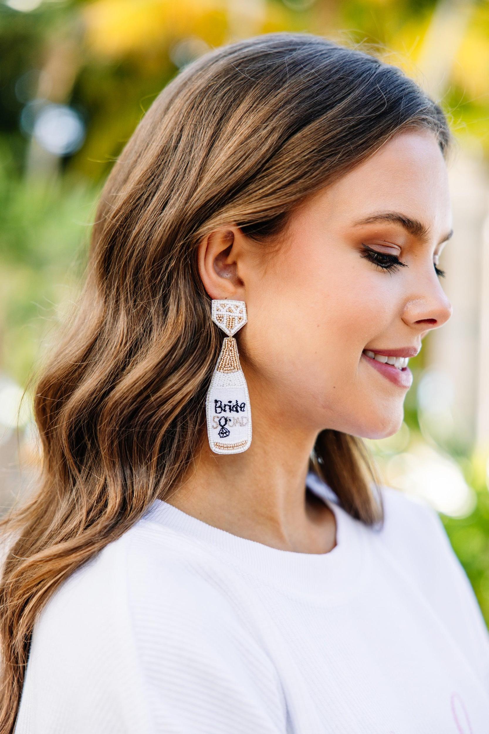 Bride and Bubbles White Earrings Female Product Image