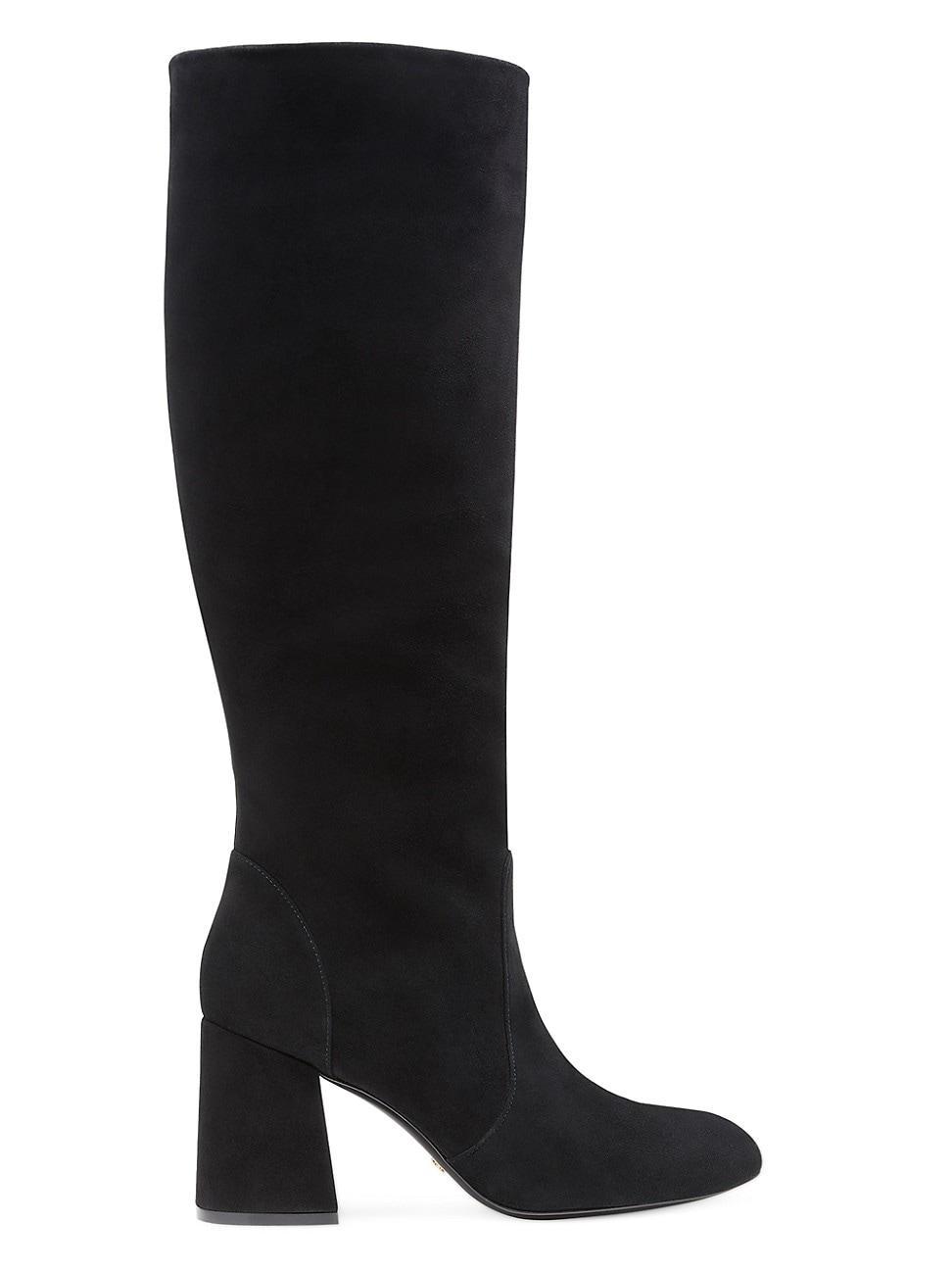 Schutz Womens Maryana Croc-Embossed Block Heel Pointed-Toe Tall Boots Product Image