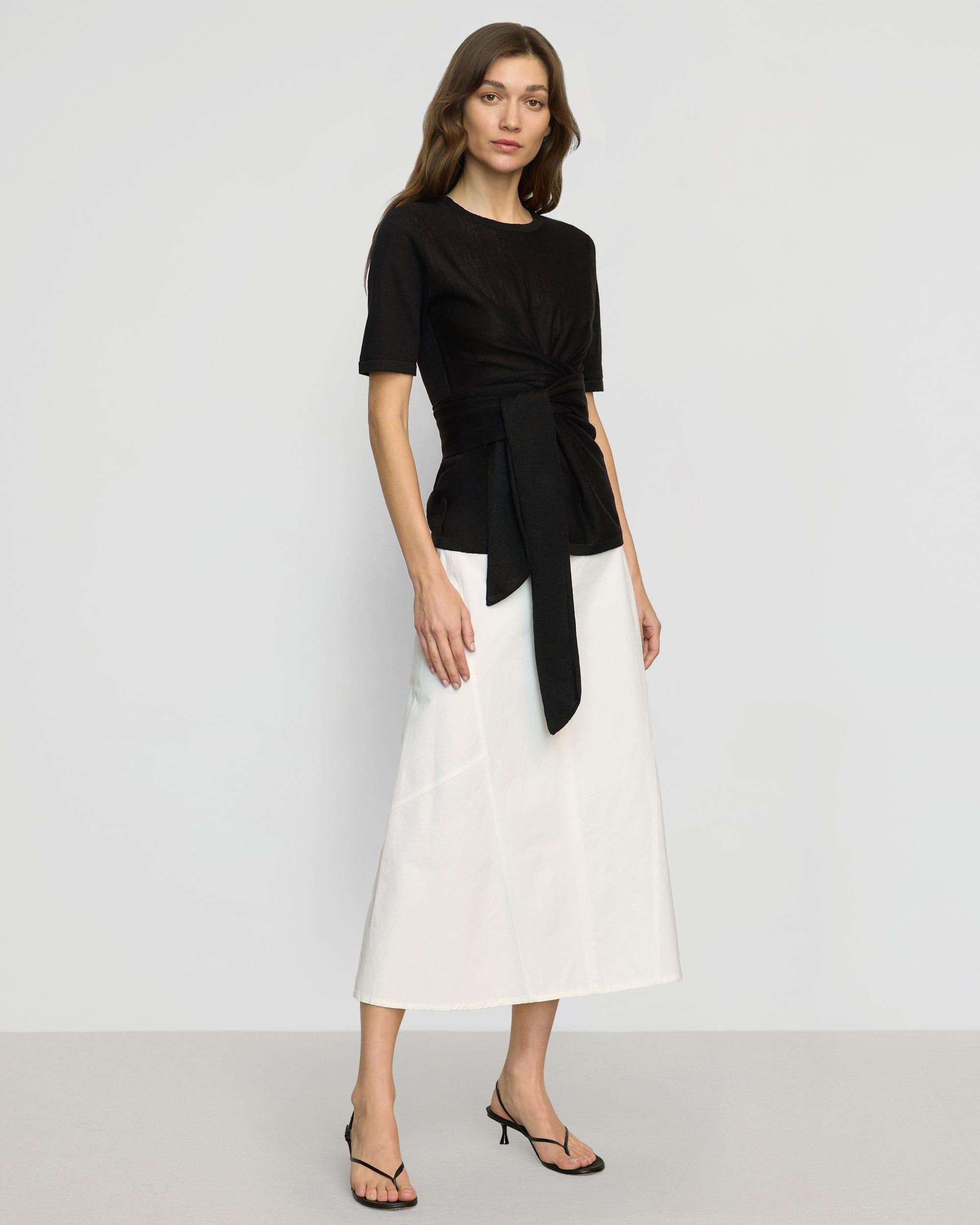 Lark Tie-Front Linen Sweater Product Image