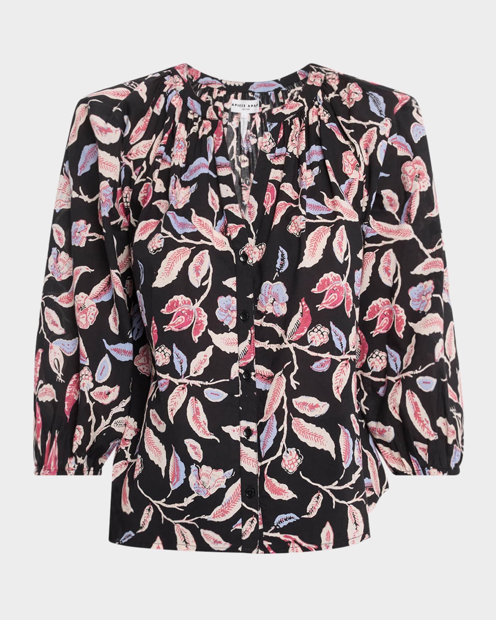 Mitte Floral-Print Cotton Poplin Top Product Image