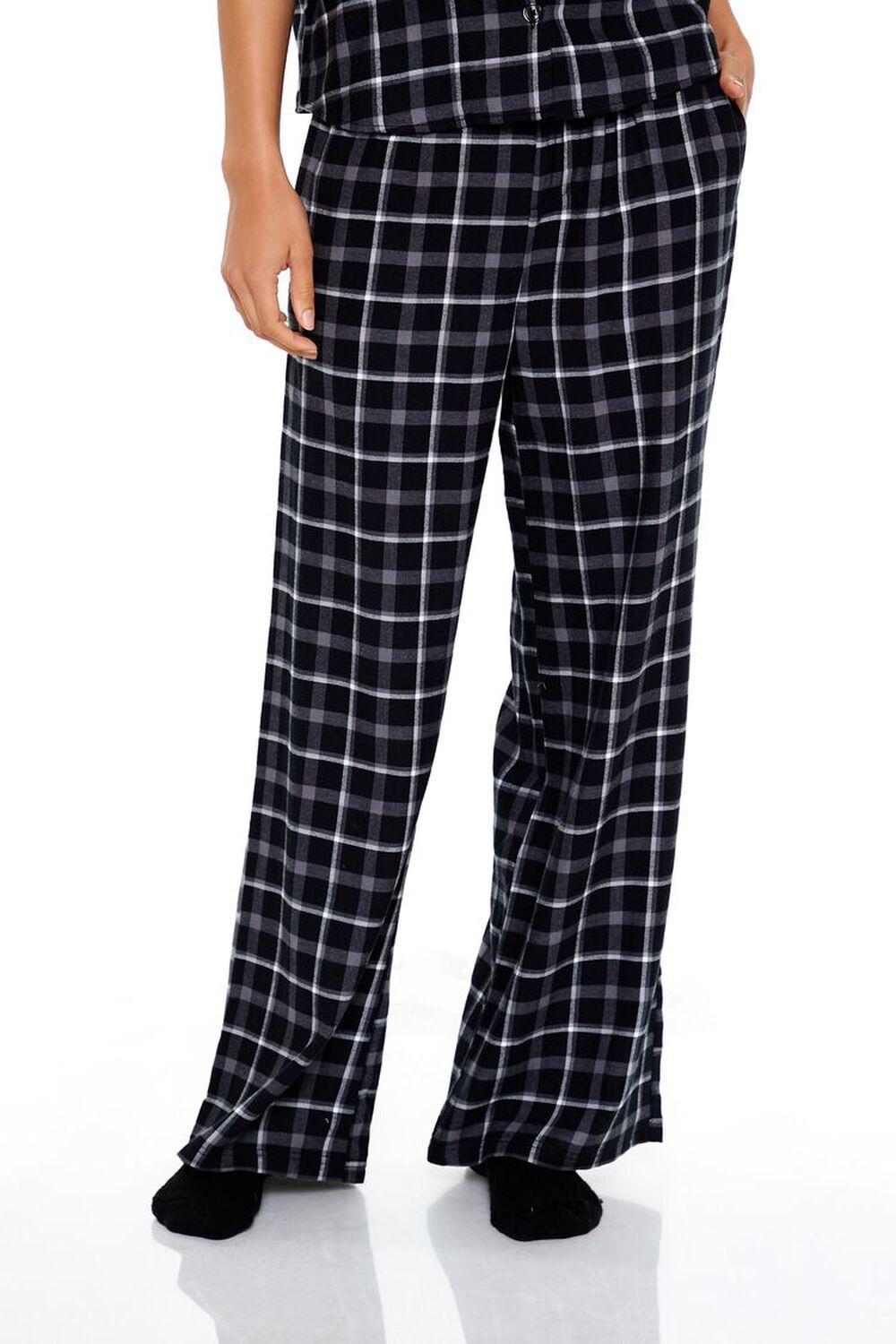 Plaid Shirt & Pants Flannel Pajama Set | Forever 21 Product Image
