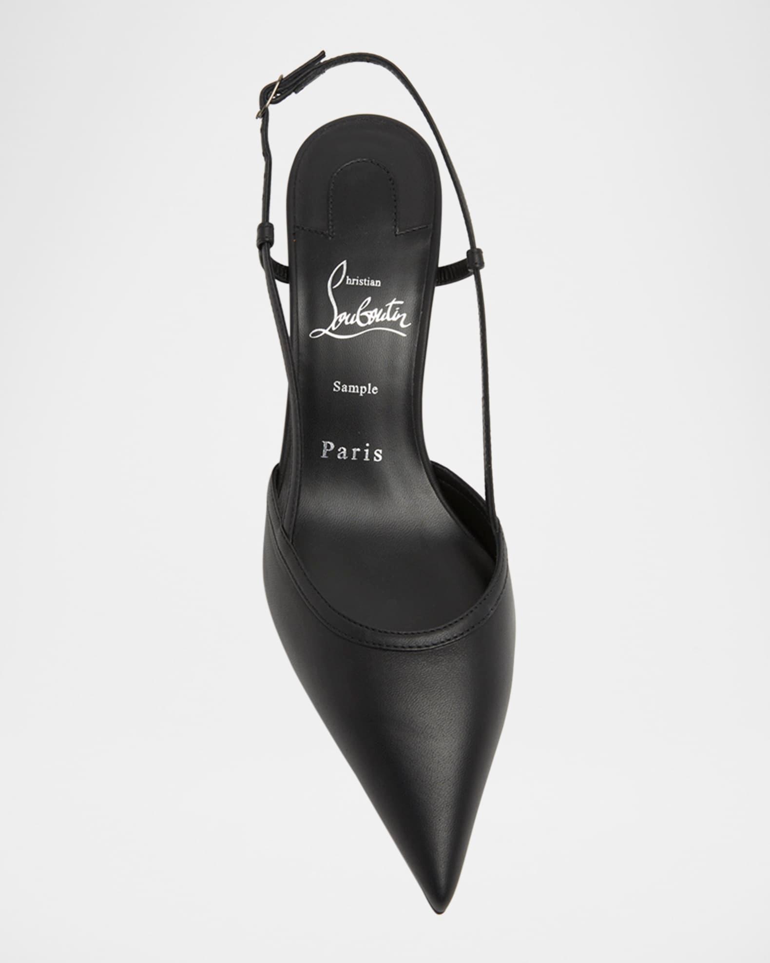 Miss Z Leather Slingback Red Sole Pumps Product Image
