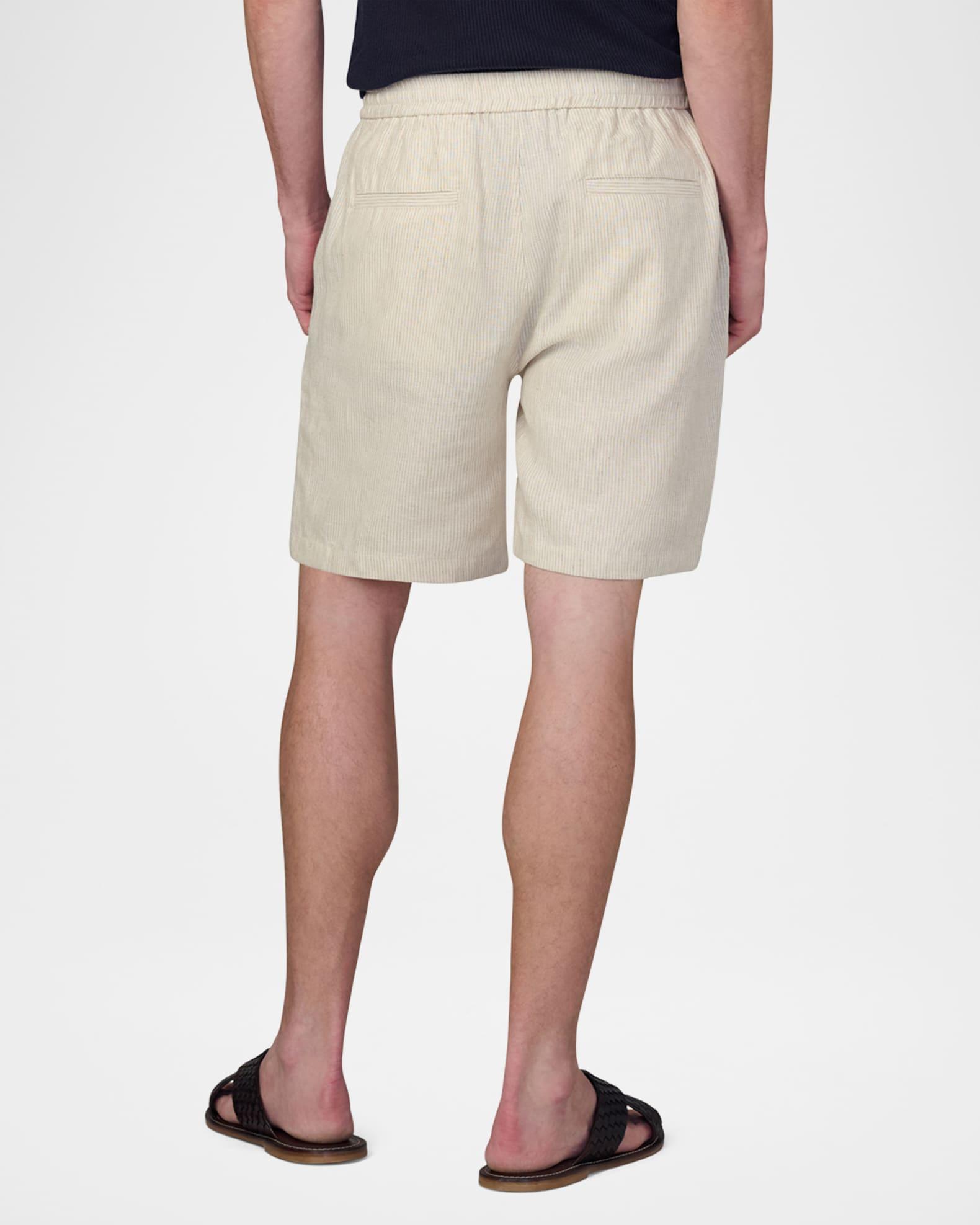 Men's Clarkson Micro-Stripe Linen Drawstring Shorts Product Image