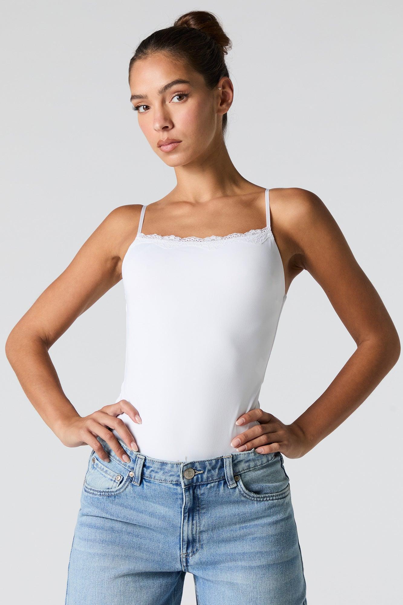 Contour Lace Trim Cami Bodysuit Female Product Image