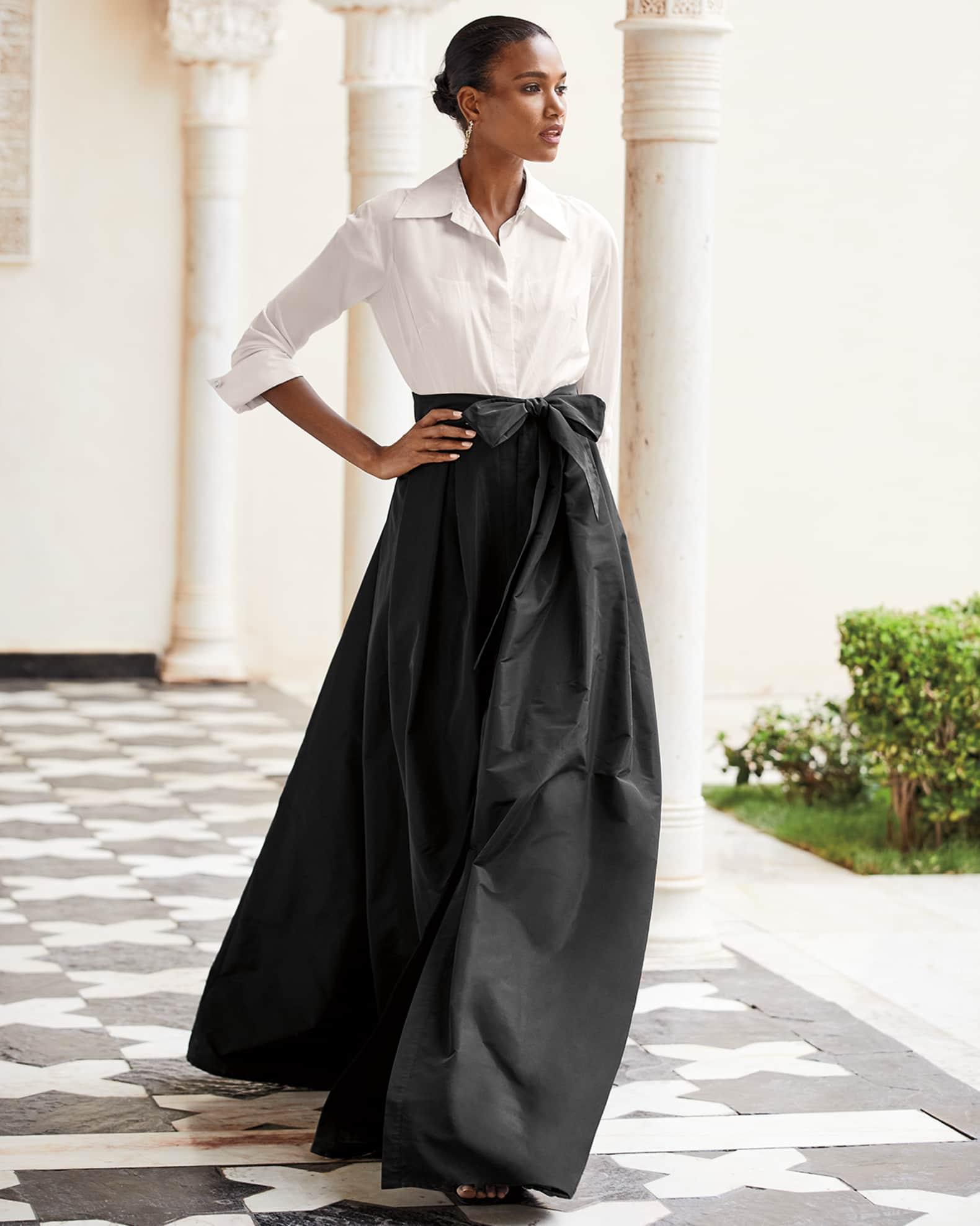 Womens Collared Taffeta Ball Gown Product Image