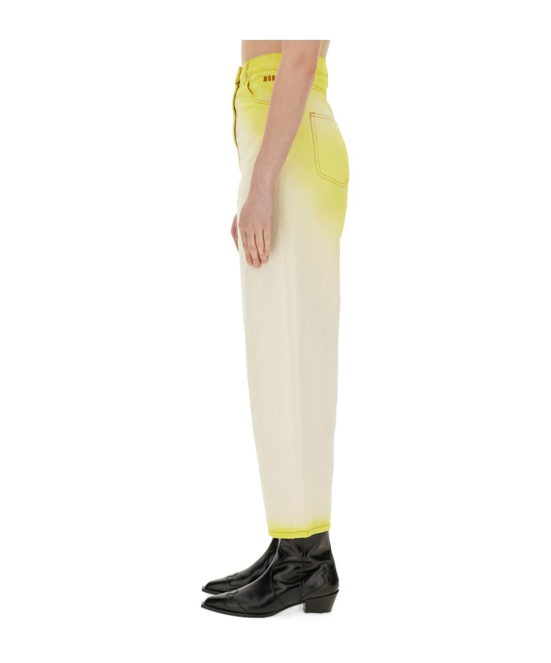 MSGM Cotton Jeans In Yellow Product Image