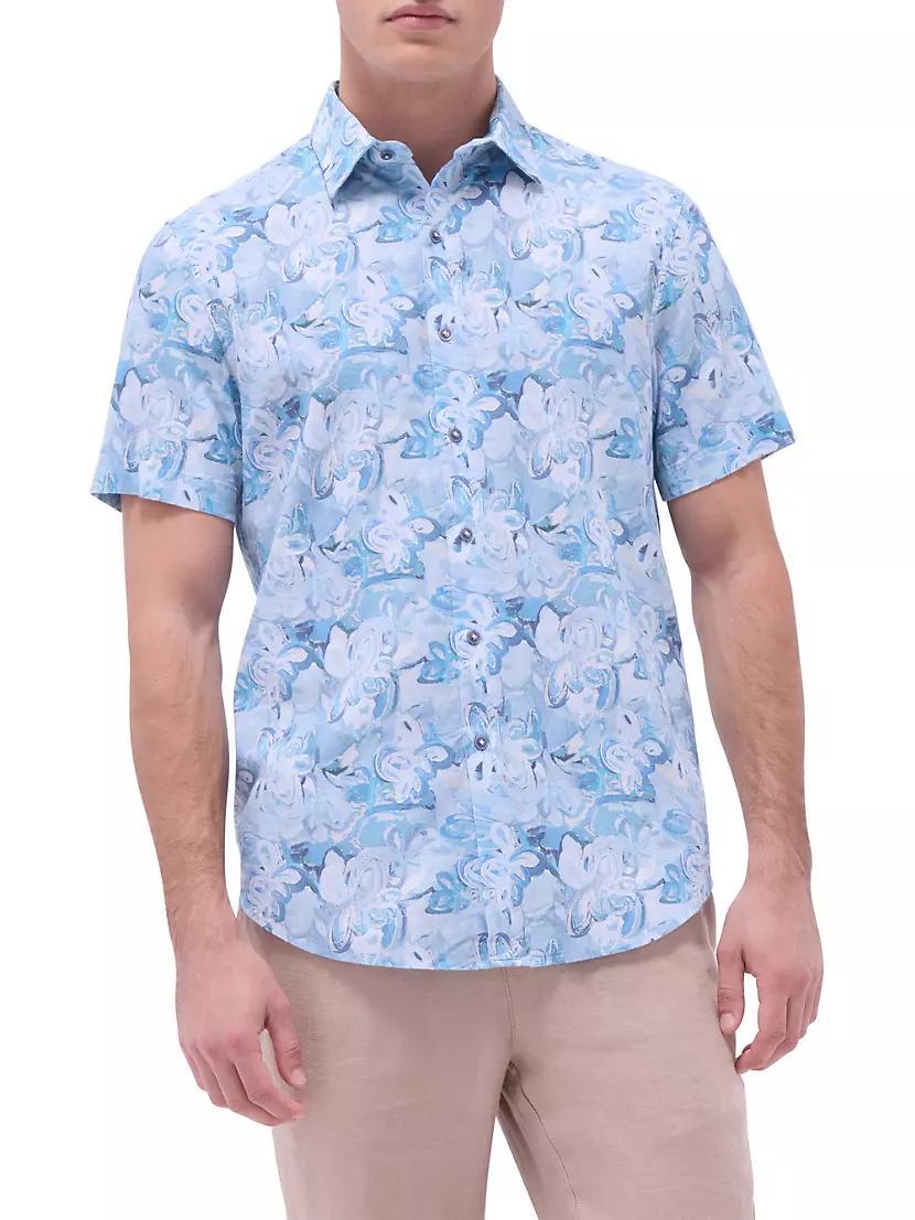 Orson Abstract Cotton-Linen Button-Front Shirt Product Image