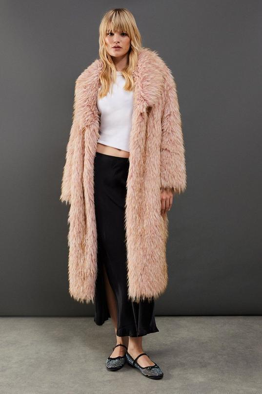 Faux Fur Two Tone Coat Product Image