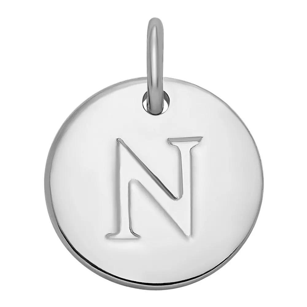 PRIMROSE Sterling Silver Letter Disc Charm, Women's, Sterling Silver N Product Image