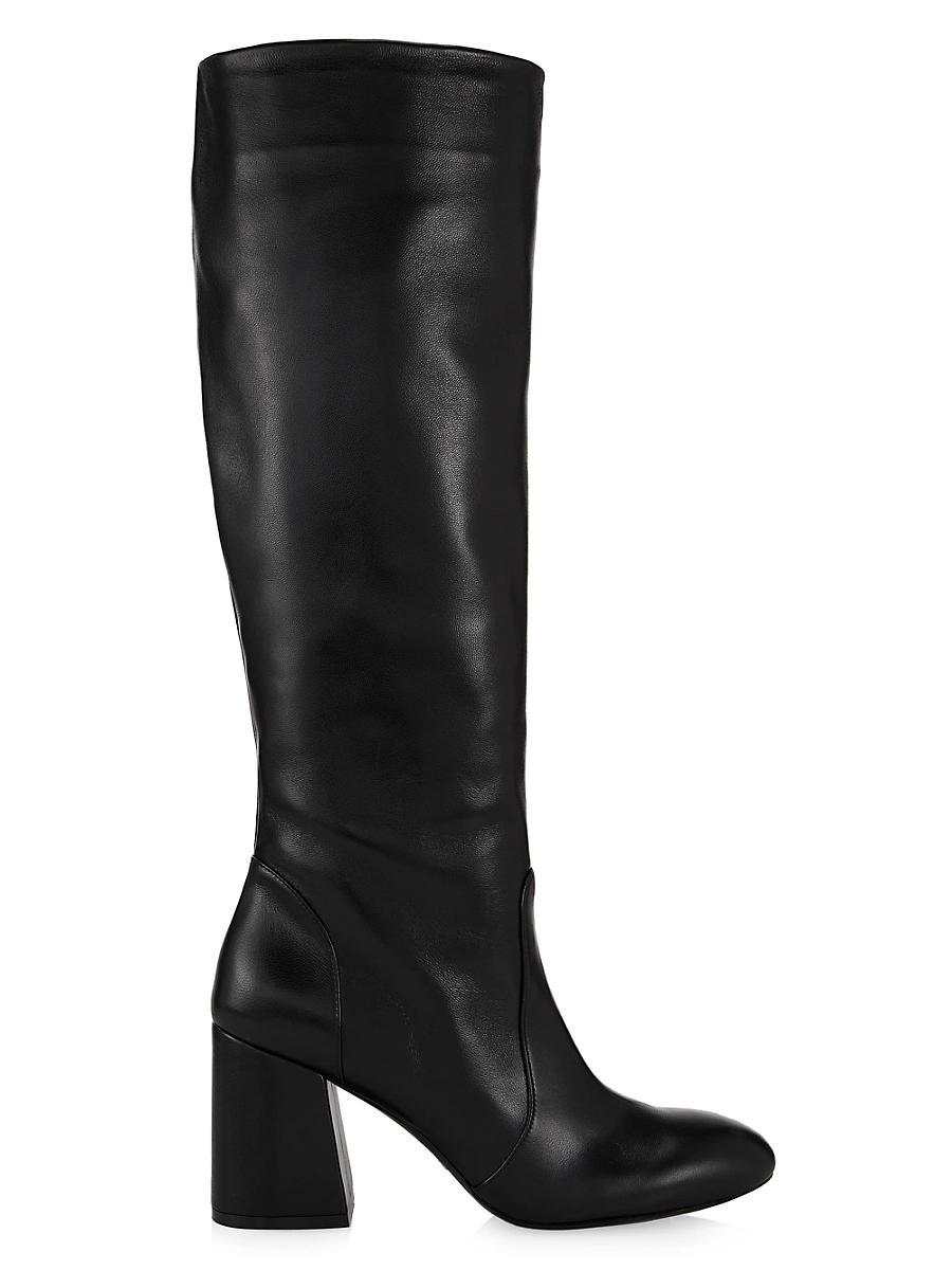 Schutz Womens Maryana Croc-Embossed Block Heel Pointed-Toe Tall Boots Product Image