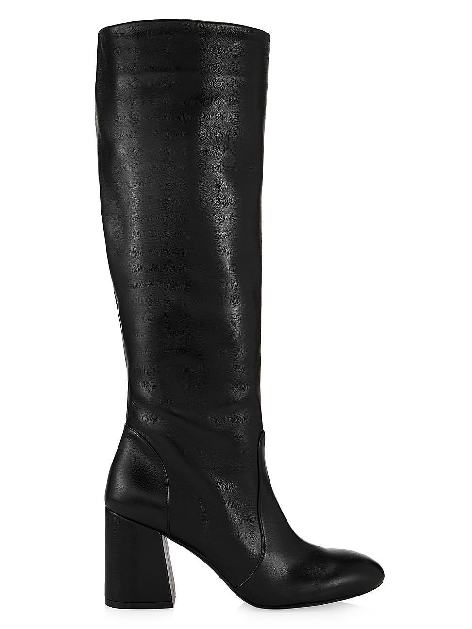 Schutz Womens Maryana Croc-Embossed Block Heel Pointed-Toe Tall Boots Product Image