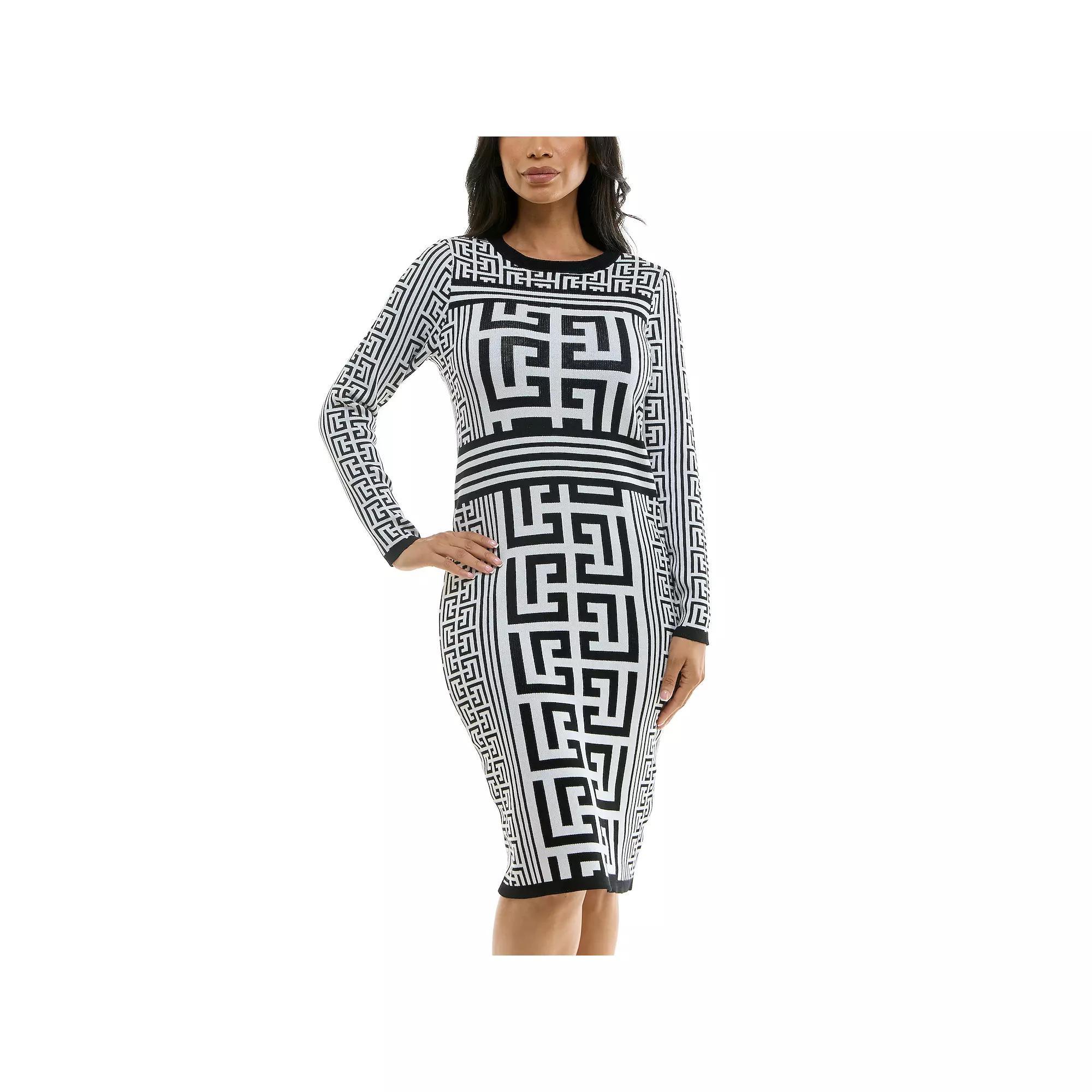 Womens Nina Leonard Knee-Length Sheath Sweater Dress Product Image