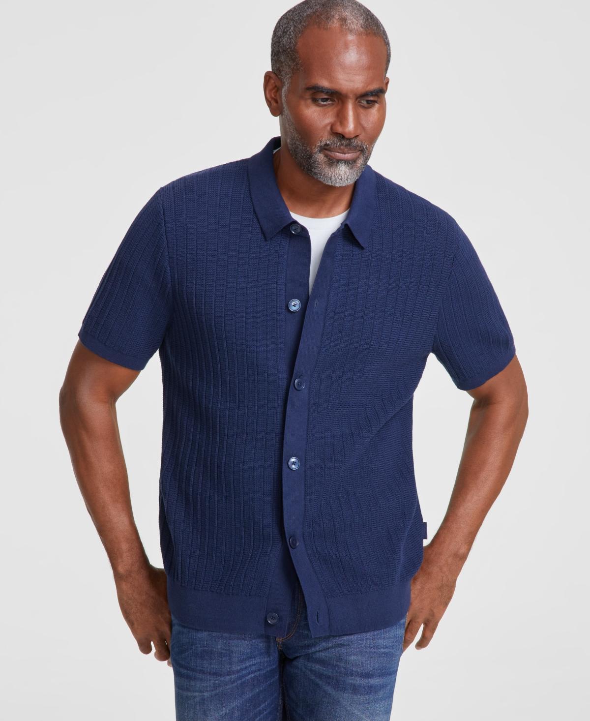 Mens Racked Stitch Button-Front Shirt Product Image