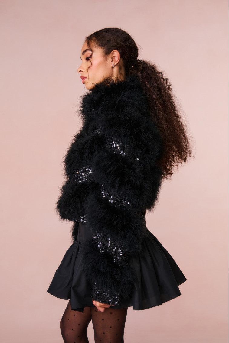 Curran Sequin Feathered Jacket Product Image