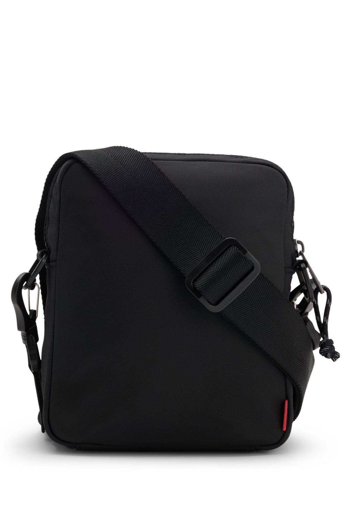 HUGO - Twill reporter bag with split logo - Black Product Image