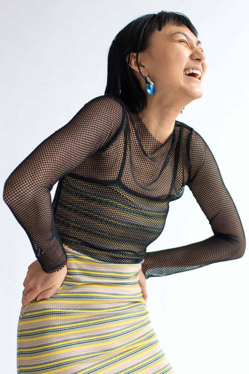 Fishnet Long Sleeve Top Product Image