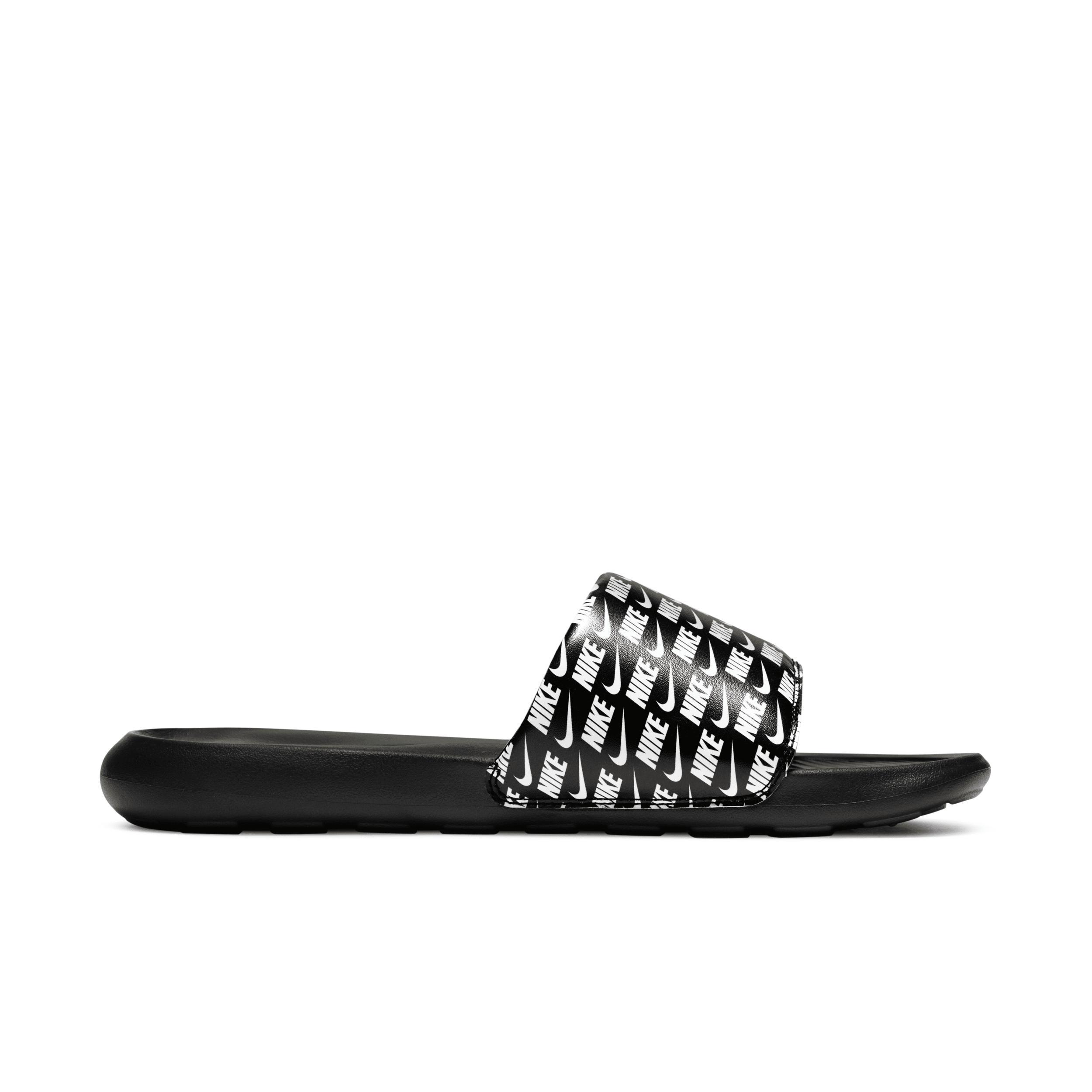 Nike Victori One Men's Printed Slide Sandals, Size: 15, Black White Black Product Image