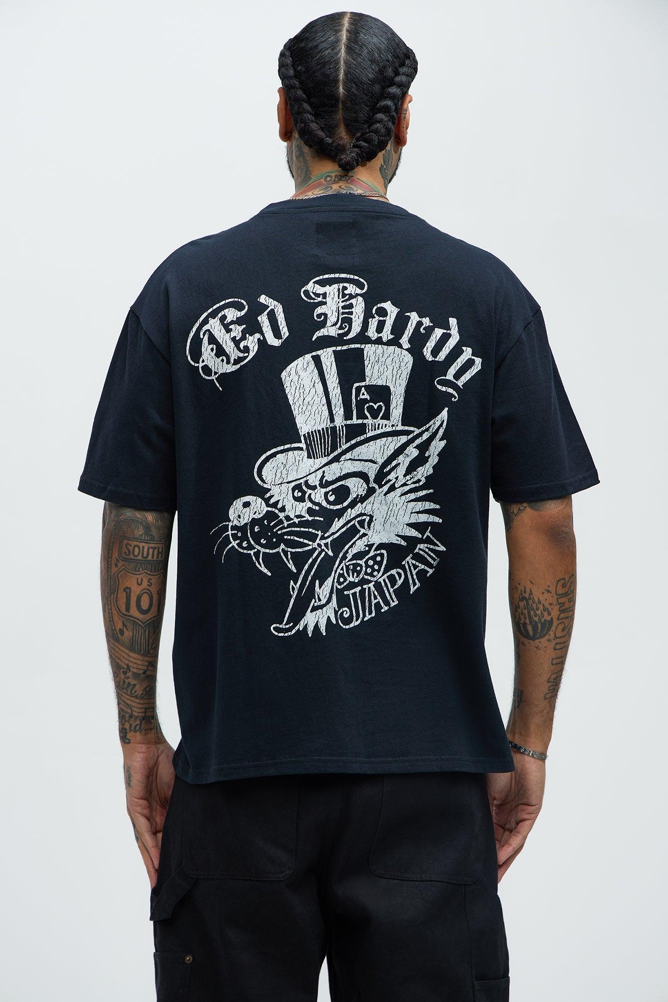 Ed Hardy Japan Wolf Short Sleeve Tee - Black Product Image