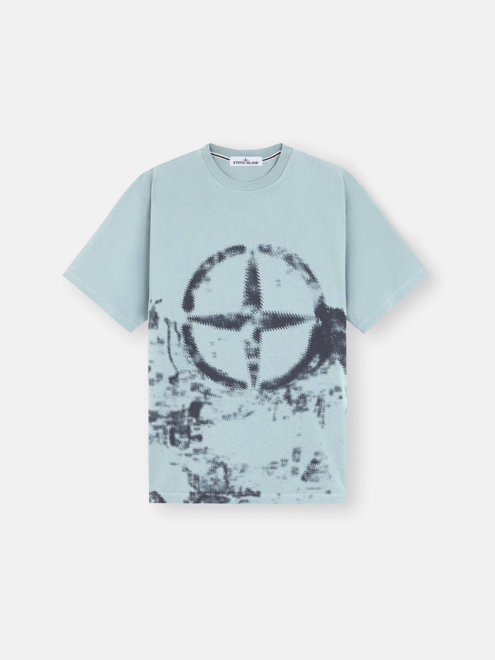 STONE ISLAND 2rce7 24/2 Cotton Jersey In Gris Vert Product Image