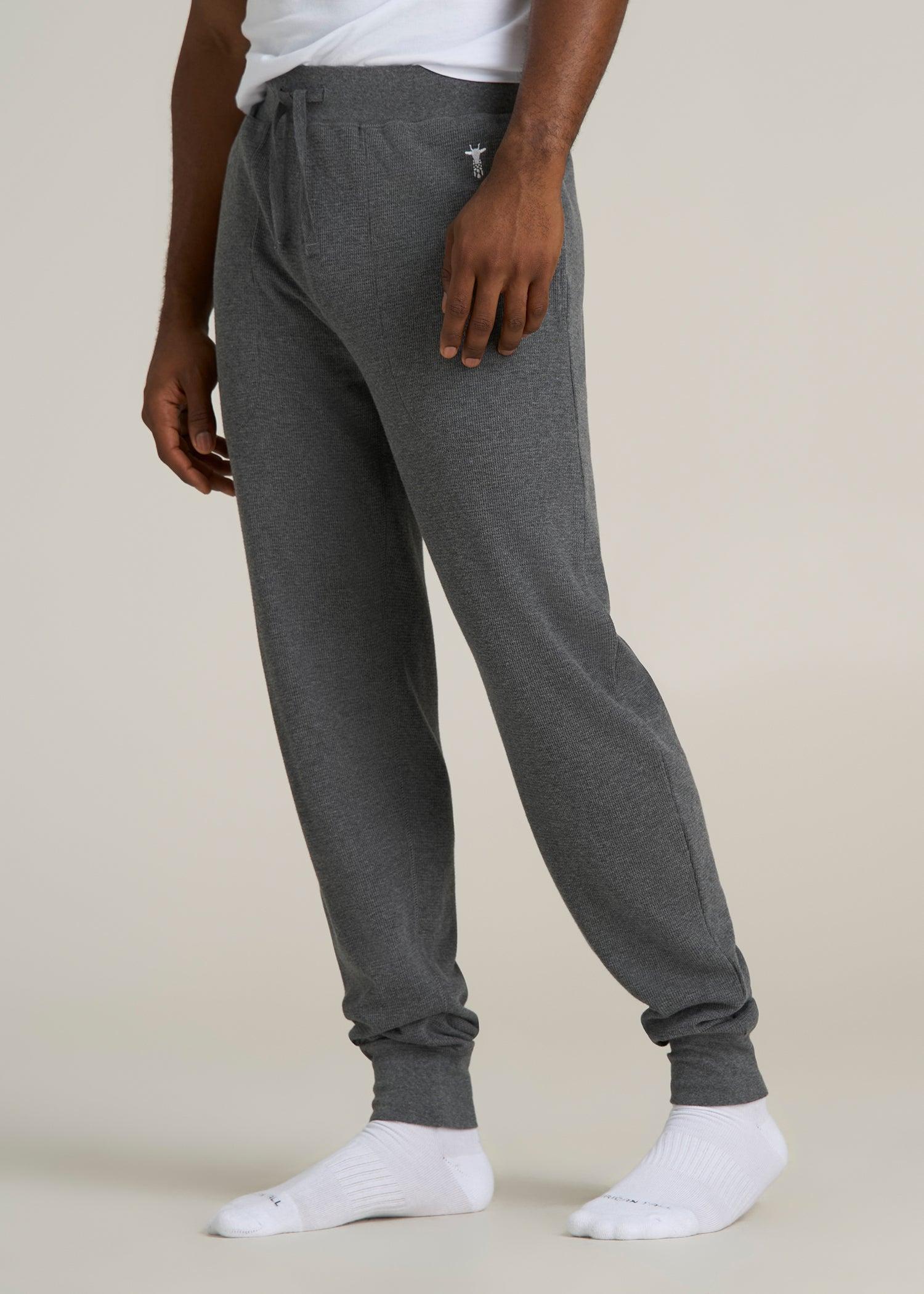 Waffle-Knit Lounge Jogger for Tall Men in Stone Grey Mix Product Image