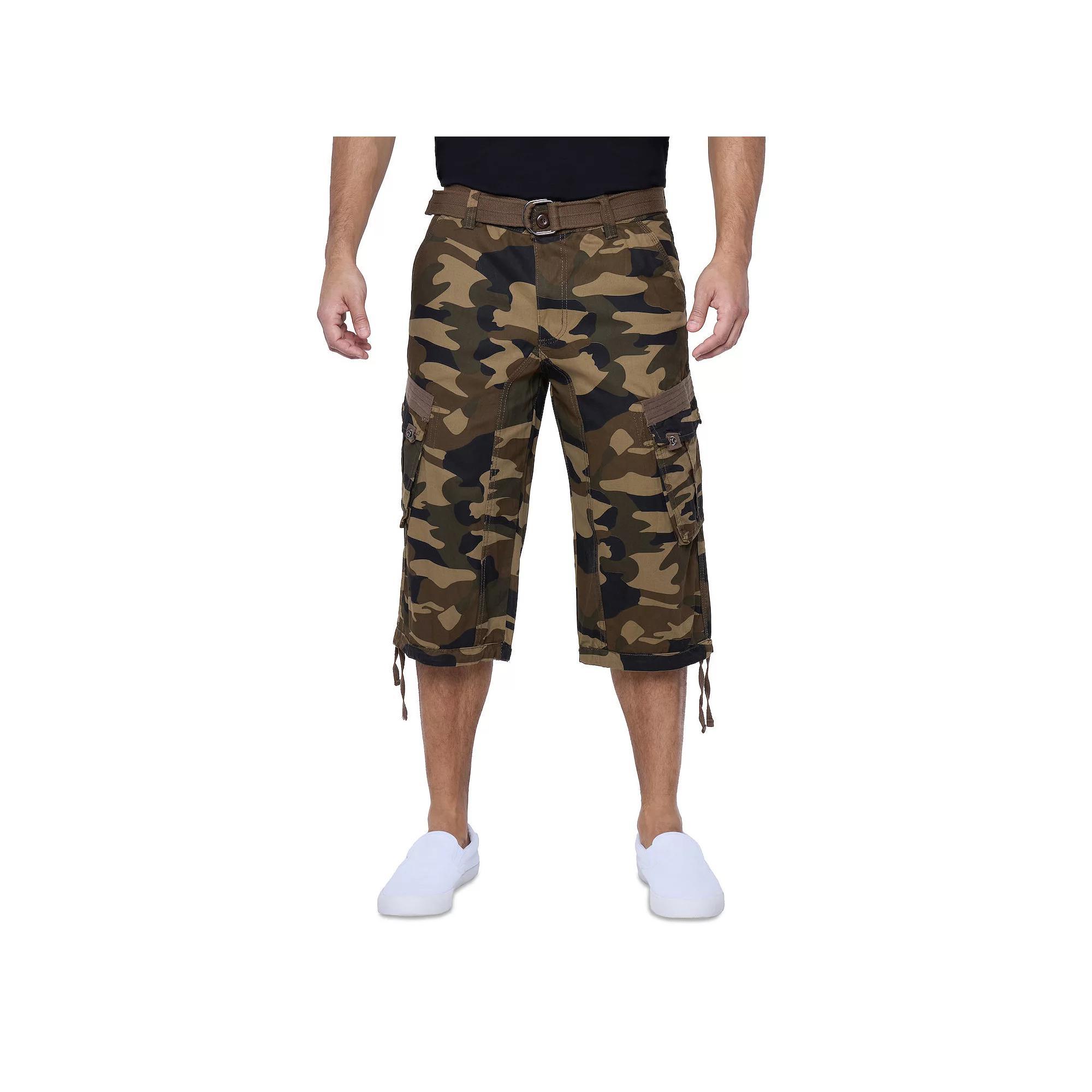 Men's Xray Messenger Belted Cargo Shorts, Size: 36, Black Camo Product Image