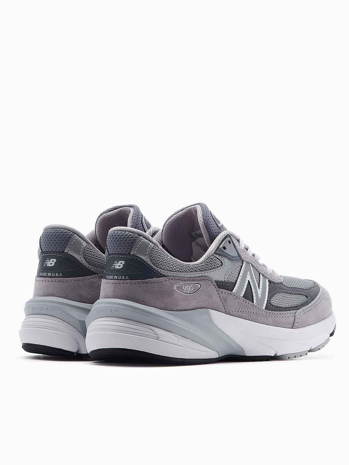NEW BALANCE Grey Low Top Sneakers With Logo Detail In Suede And Tech Fabric Man Product Image