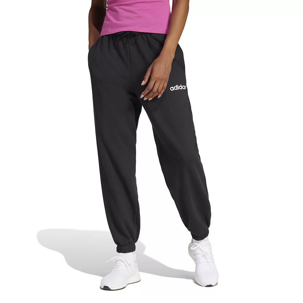 Women's adidas Essentials Linear French Terry Sportswear Pants, Size: XS, Black White Product Image