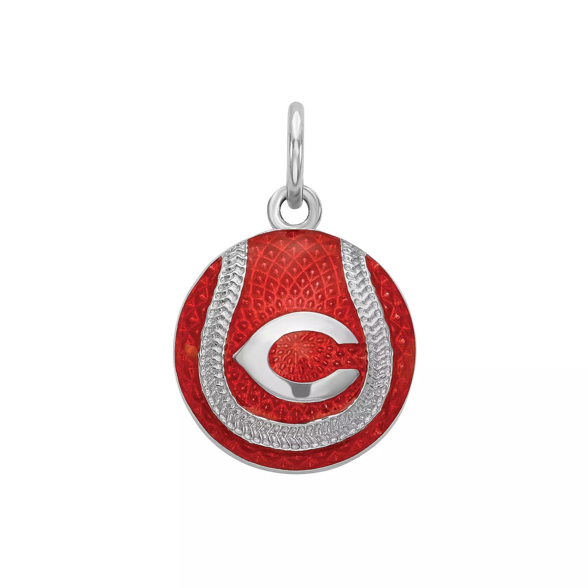 LogoArt Sterling Silver Cincinnati Reds Enameled Baseball Charm, Women's, Size: 23 mm Product Image