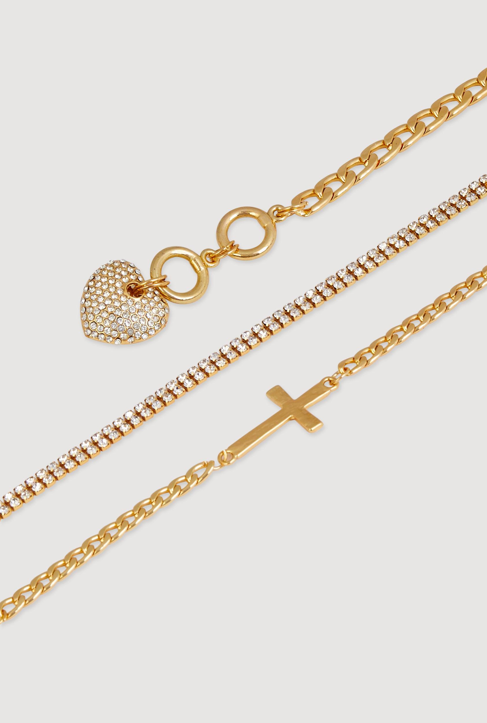 Faux Pearl Rhinestone Beaded Layered Necklace with Drop Earrings Male Product Image