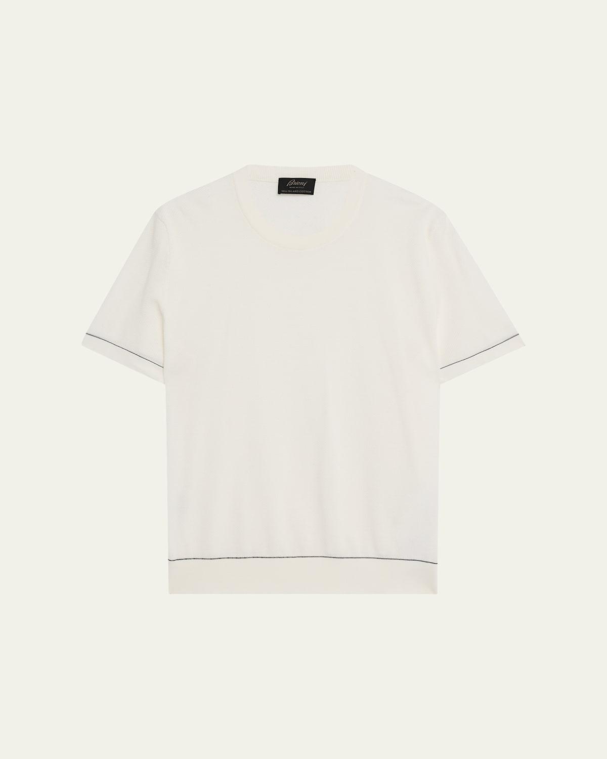 Mens Sea Island Cotton Short-Sleeve Crewneck Sweater Product Image