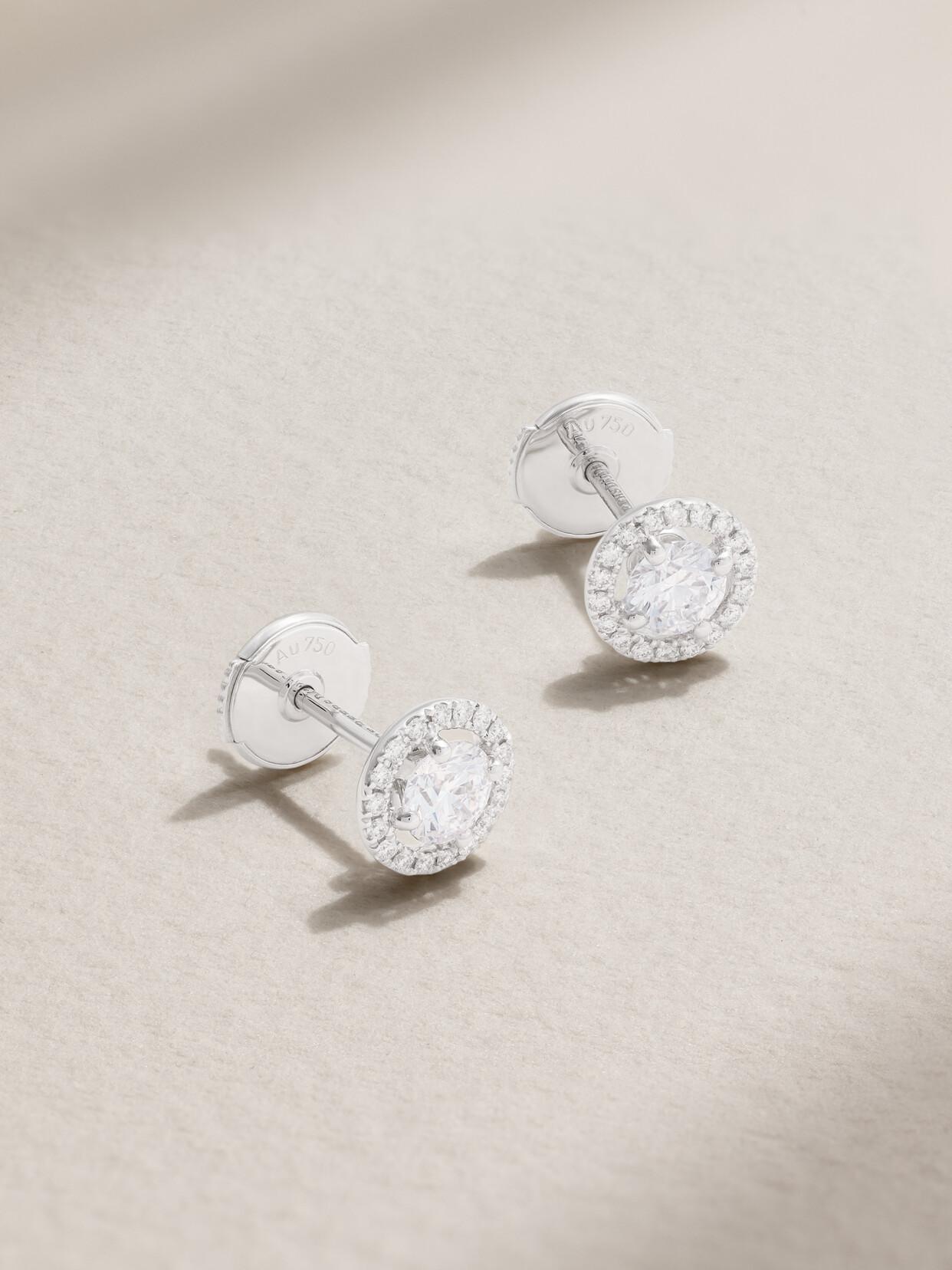 DE BEERS Aura 18-karat White Gold Diamond Earrings Product Image