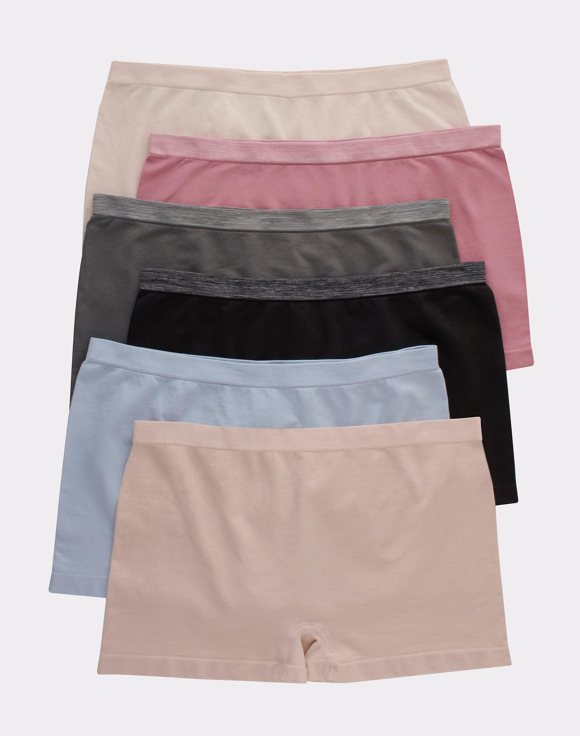 Hanes Women's 6pk Comfort Flex Fit Seamless Boy Shorts - Colors May Vary L: Nylon Spandex Blend, Breathable Product Image