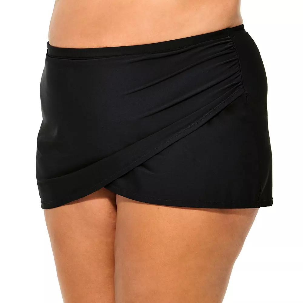Women's Freshwater Wrap Skirted Swim Bottoms, Size: XXL, Black Product Image