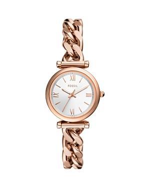 Fossil Womens Carlie Three-Hand Stainless Steel Chain Bracelet Watch Product Image