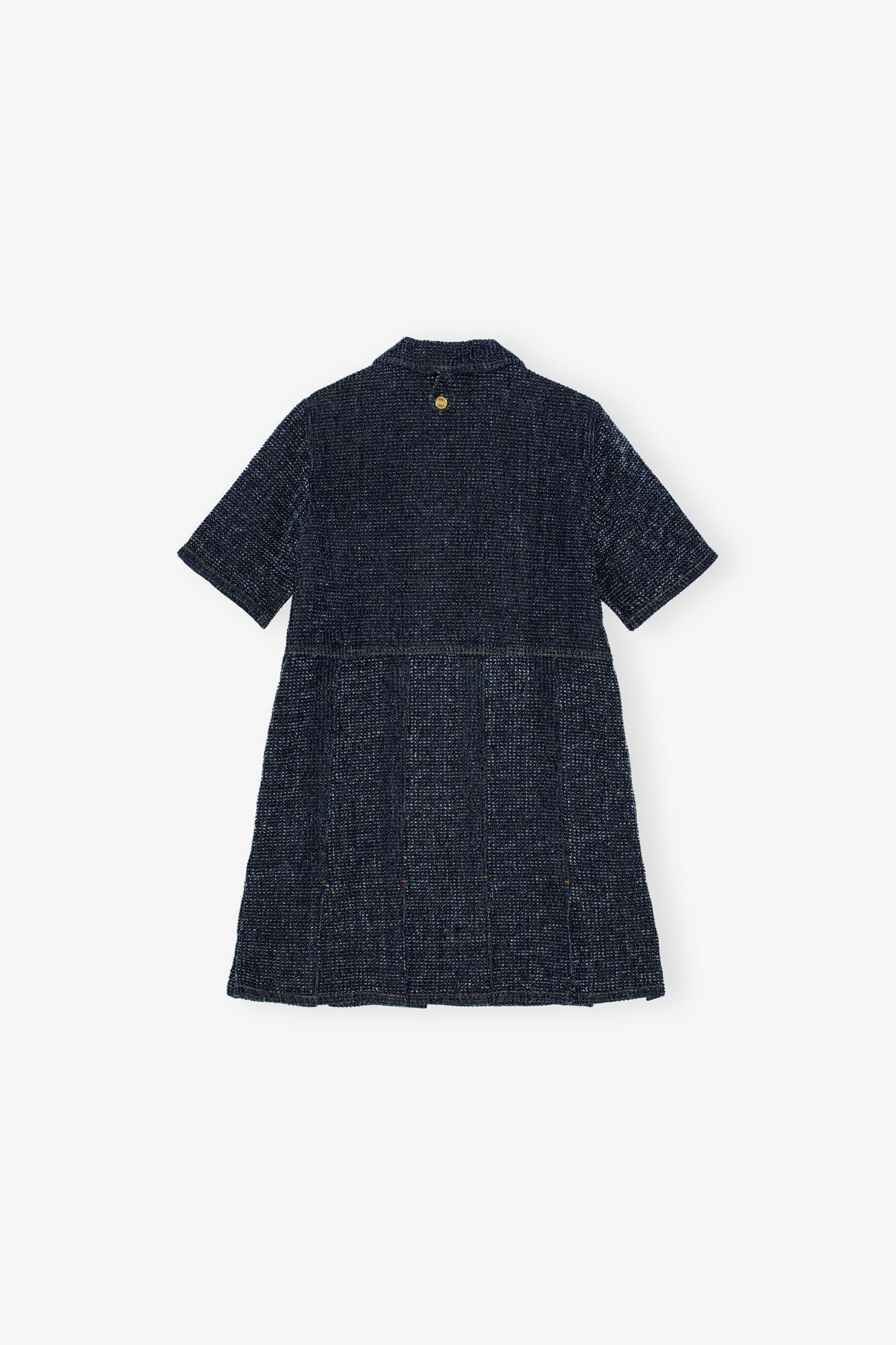 Dark Blue Textured Dress Product Image