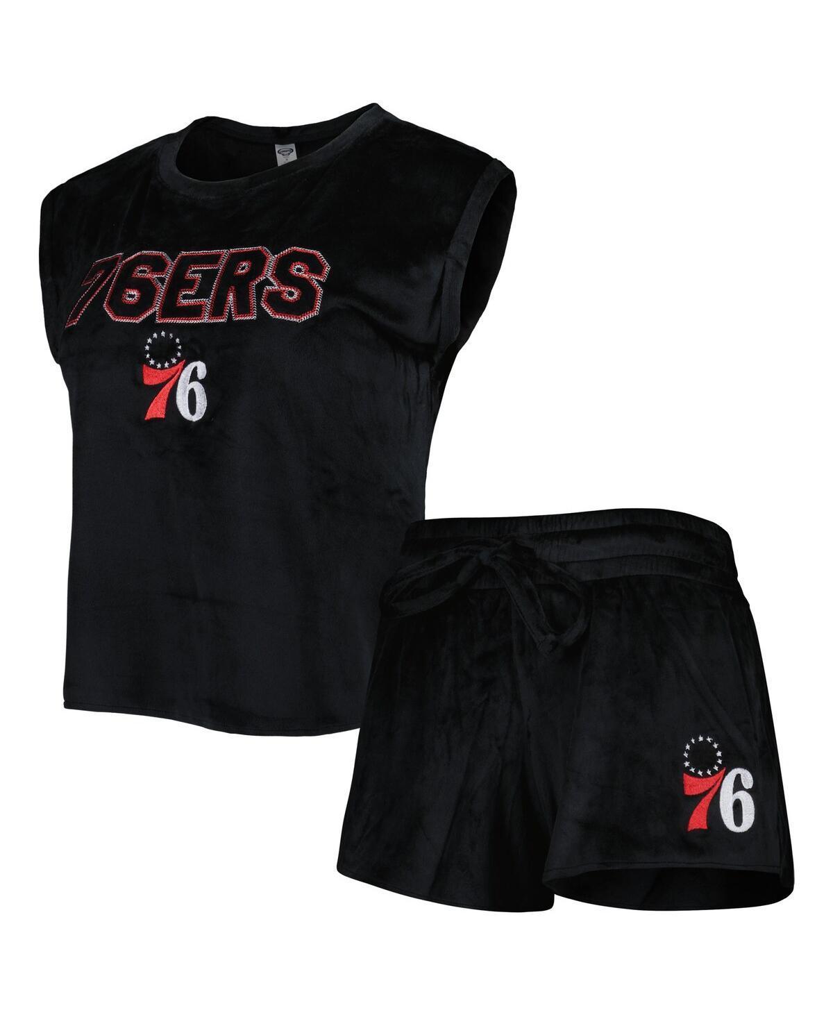 Womens Concepts Sport Black Philadelphia 76ers Intermission T-Shirt & Shorts Sleep Set Product Image