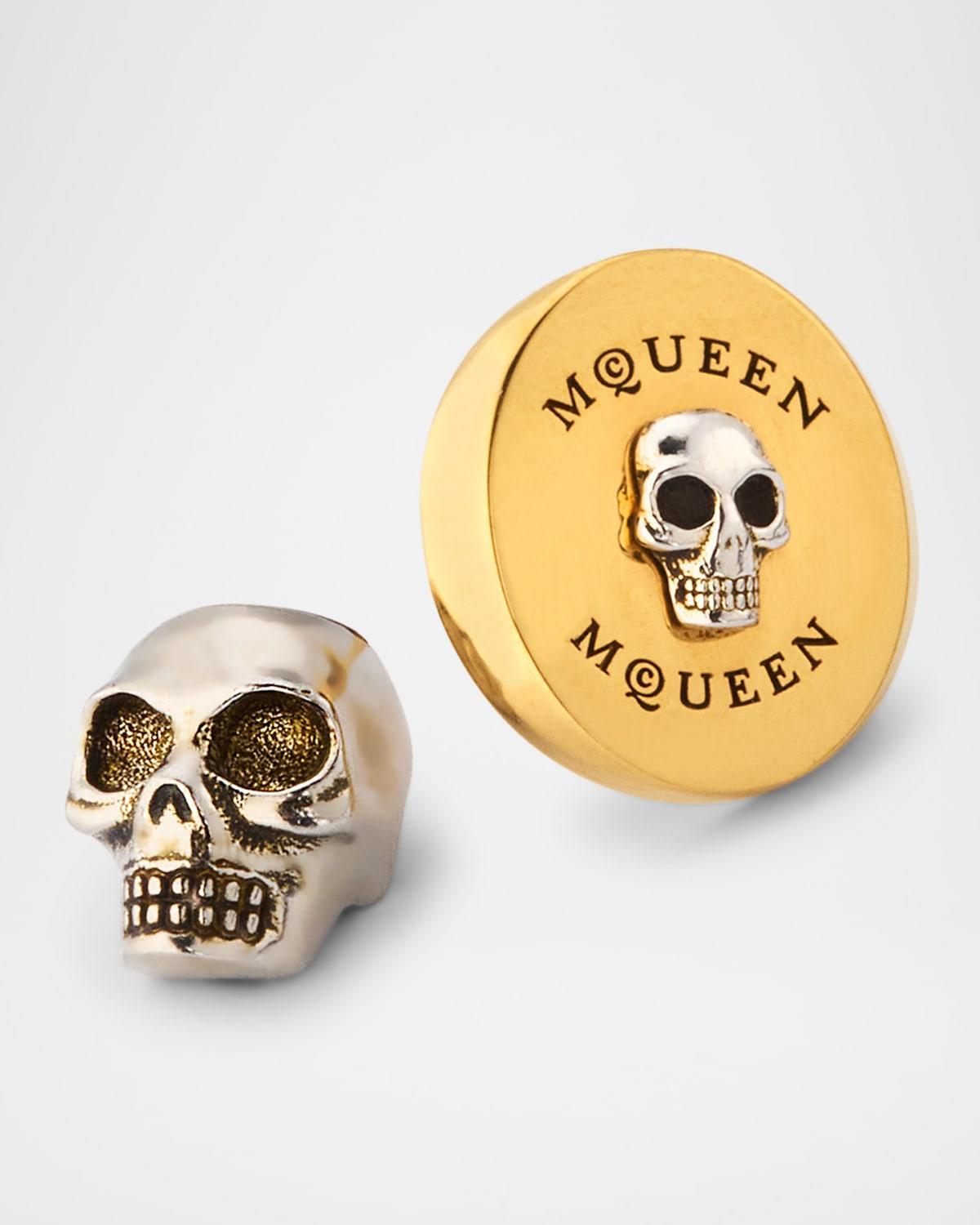 Mens Skull Medallion Earring, Single Product Image