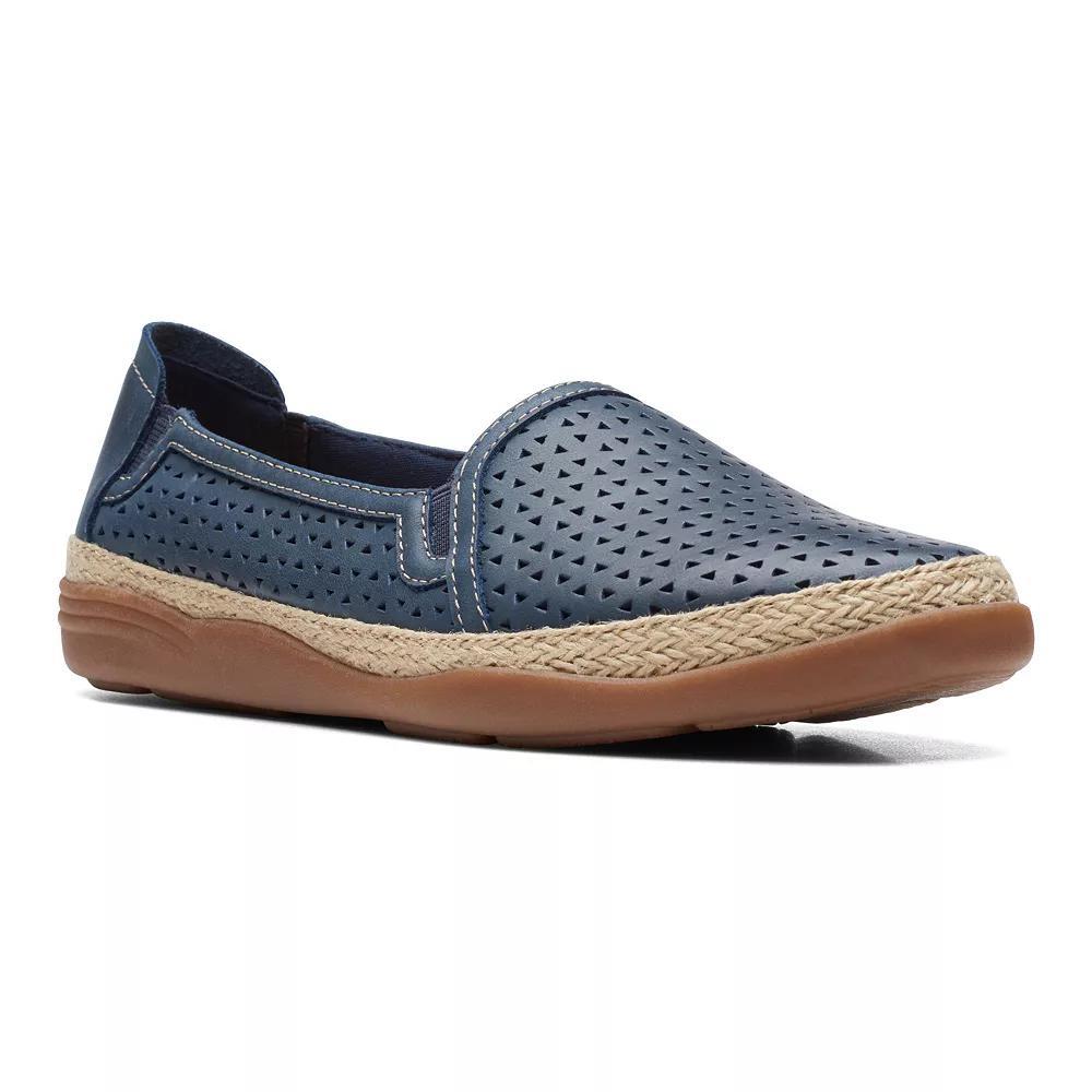 Clarks® Elaina Ruby Women's Leather Espadrille Shoes, Size: 5, Blue Product Image