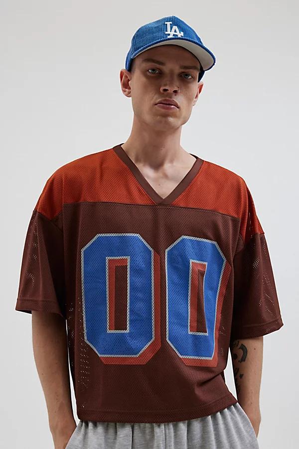 Urban Outfitters Mesh Football Jersey V-Neck Tee Mens at Urban Outfitters Product Image