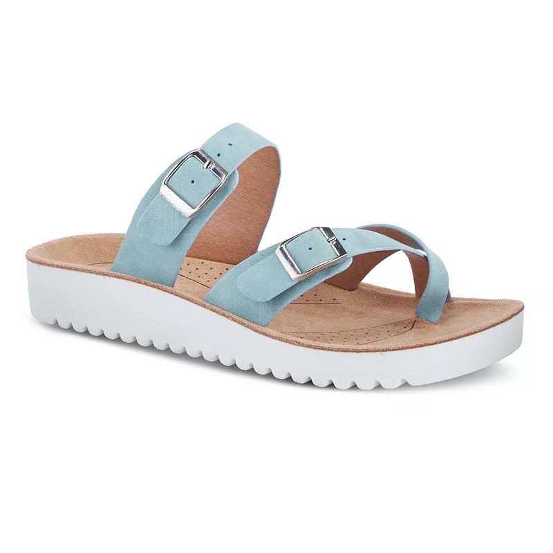 Flexus by Spring Step Bayside Women's Toe Loop Sandals, Size: 41, Blue Product Image