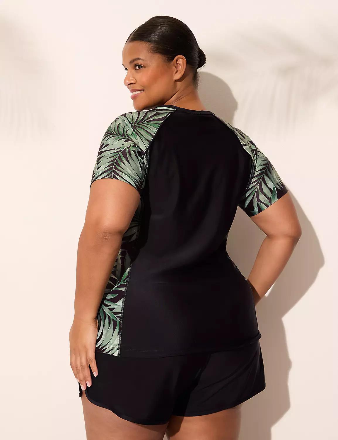 Quarter Zip Short-Sleeve Swim Rash Guard Product Image