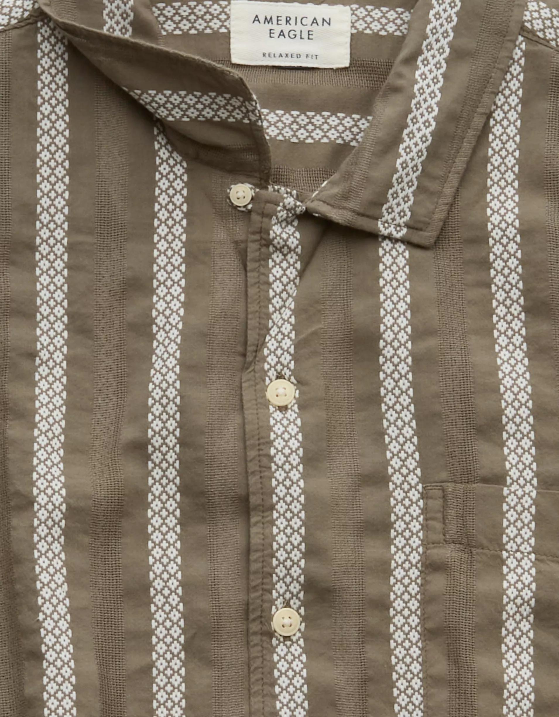 AE Poolside Striped Button-Up Shirt Product Image