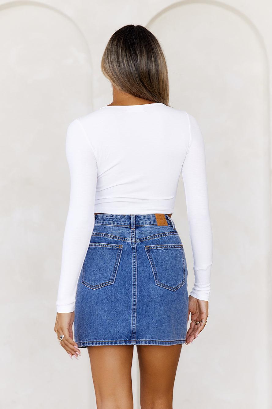 BASE Between Seasons Ribbed Long Sleeve Top White Product Image