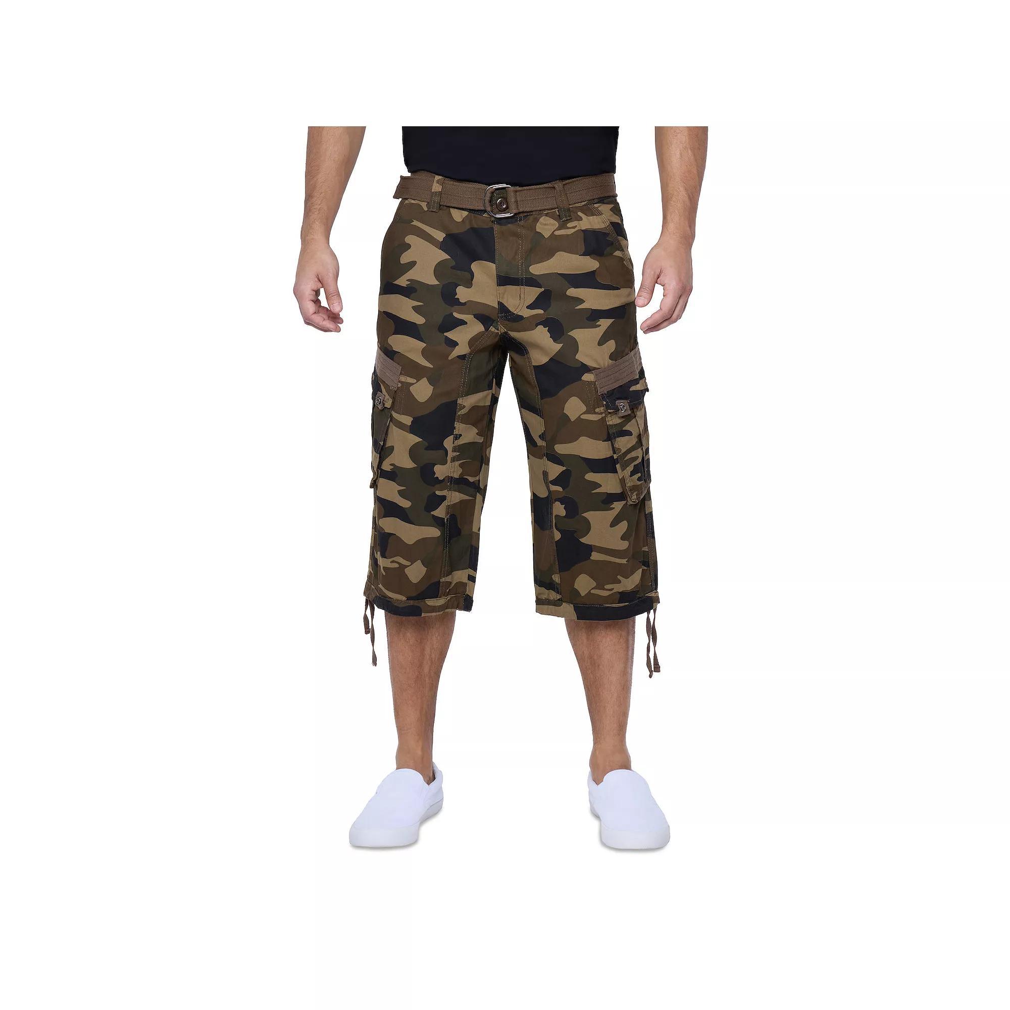 Men's Xray Messenger Belted Cargo Shorts, Size: 36, Black Camo Product Image
