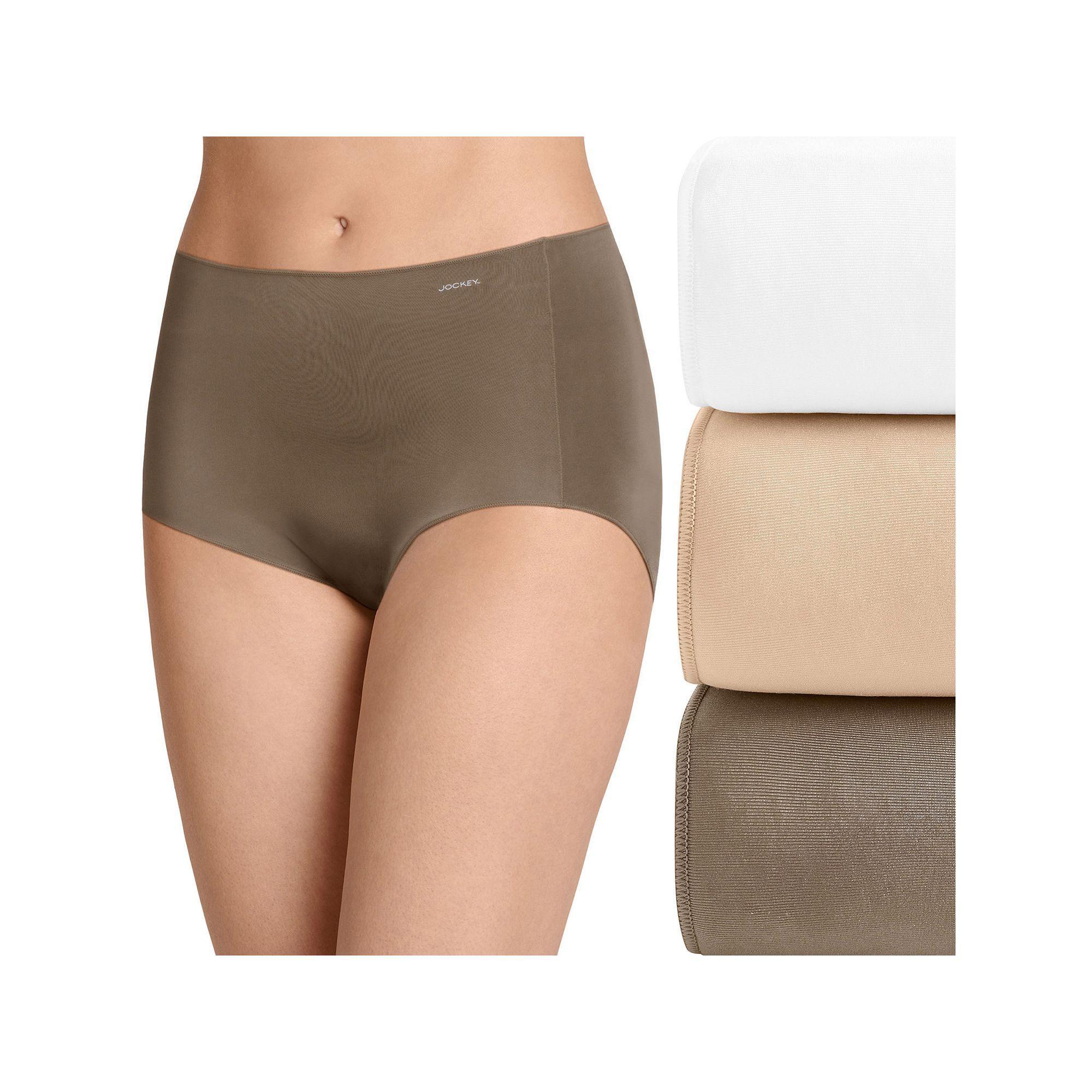 Women's Jockey® No Panty Line Promise 3-Pack Full Rise Brief Panty Set 1877, Size: 6, Deep Beige Asst Product Image