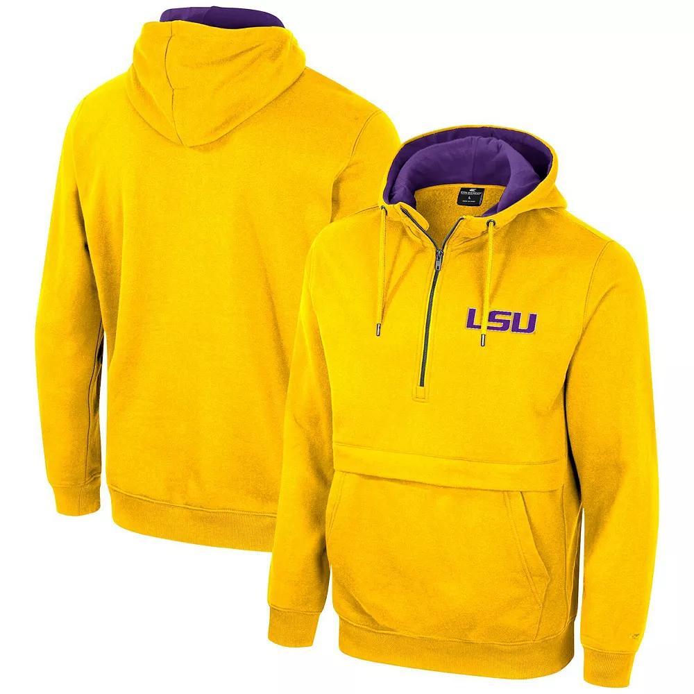 Men's Colosseum Gold LSU Tigers Half-Zip Hoodie, Size: XL Product Image