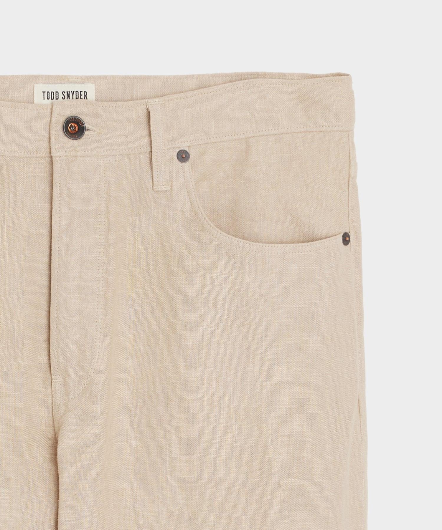Straight Fit 5-Pocket Linen Pant Male Product Image